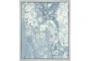 22X26 Blue Scalloped With Silver Frame  - Signature