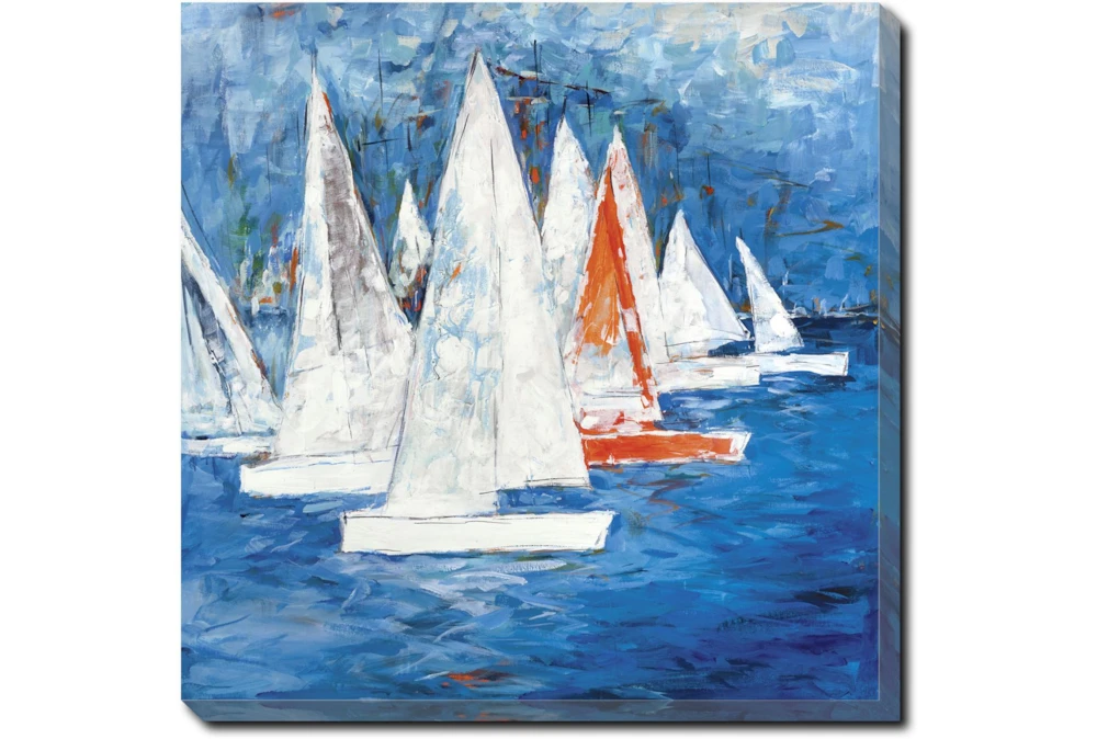 24X24 Sailboats With Gallery Wrap Canvas
