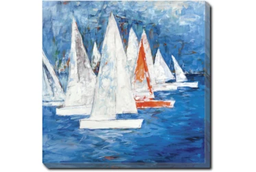 36X36 Sailboats With Gallery Wrap Canvas