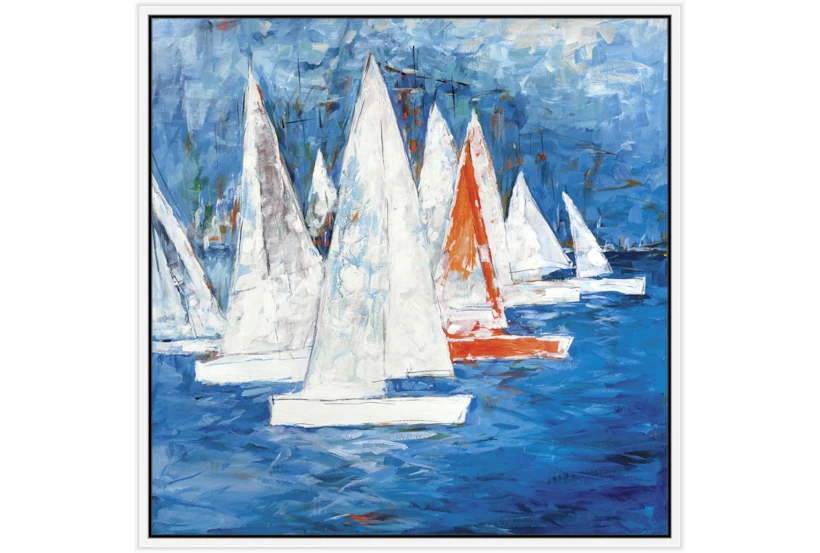 38X38 Sailboats With White Frame  - 360