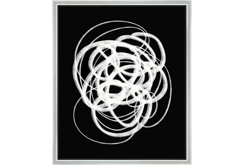 22X26 B&W Circles With Silver Frame 