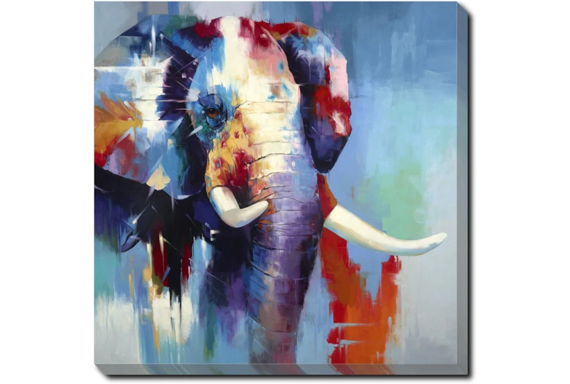45X45 The Mighty Elephant With Gallery Wrap Canvas - 360