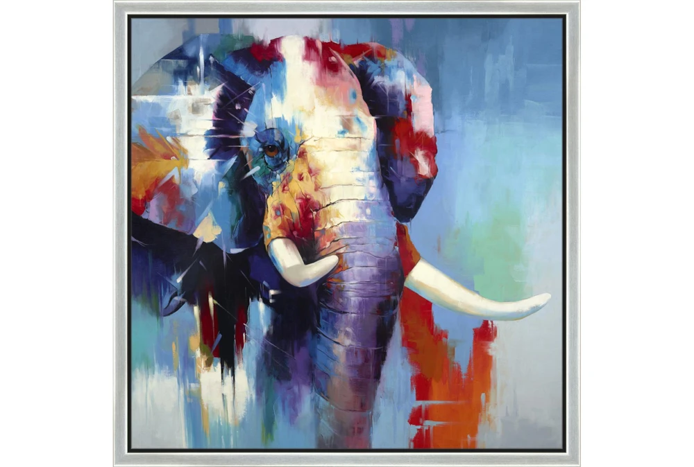 26X26 The Mighty Elephant With Silver Frame 