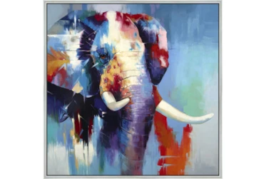 47X47 The Mighty Elephant With Silver Frame
