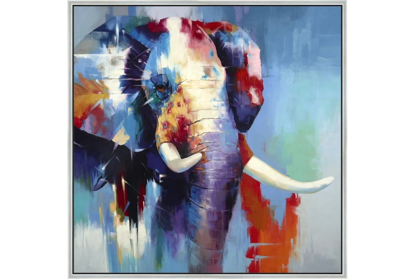 47X47 The Mighty Elephant With Silver Frame  - 360