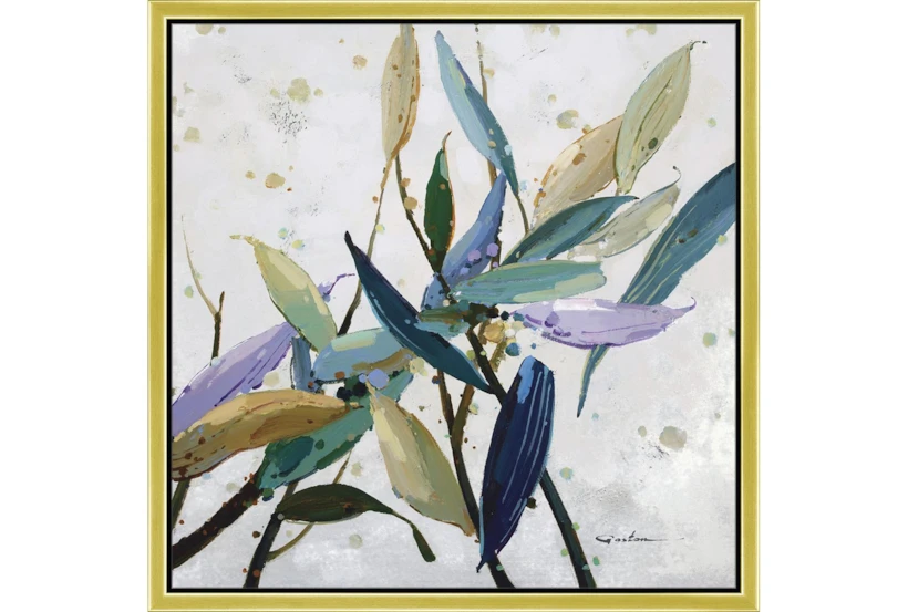 26X26 Multi Color Leaves With Gold Frame  - 360