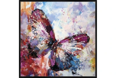47X47 Winged Beauty Butterfly With Black Frame