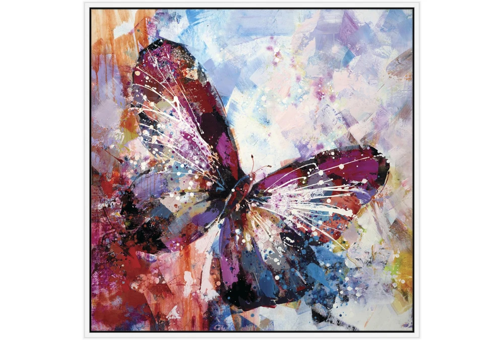 47X47 Winged Beauty Butterfly With White Frame 