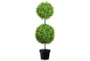 37 Inch Indoor/Outdoor Uv Protected Boxwood 2 Ball Topiary Tree With Battery Operated Lights - Signature