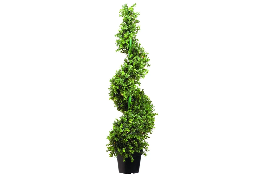 46 Inch Indoor/Outdoor Uv Protected Boxwood Spiral Topiary Tree With Battery Operated Lights
