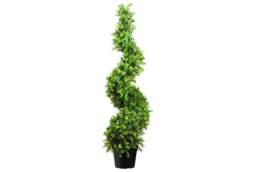 46 Inch Indoor/Outdoor Uv Protected Boxwood Spiral Topiary Tree With Battery Operated Lights