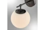 12 Inch Black + Frosted Glass Sphere Plug-In Wall Sconce With Hardwire Kit - Detail