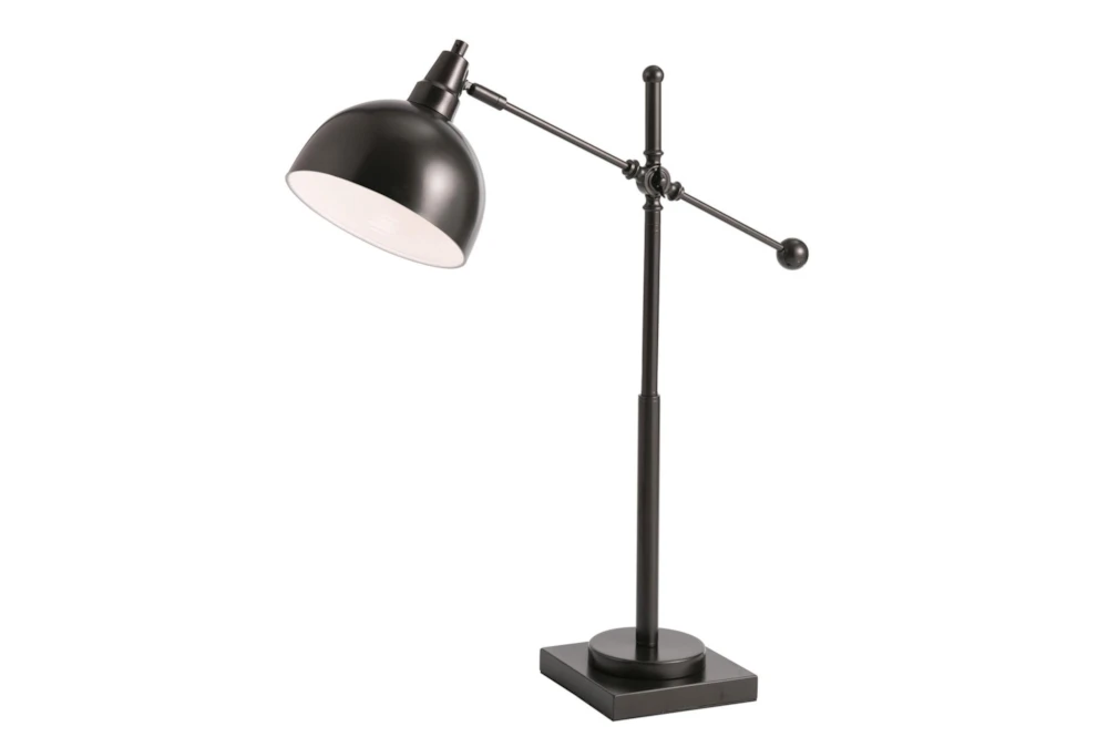 30 Inch Black Metal Dome Adjustable Arm Desk Task Lamp