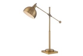 30 Inch Brass Metal Dome Adjustable Arm Desk Task Lamp