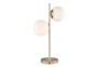 26 Inch Gold + Frosted Glass Sphere 2-Light Table Lamp - Signature