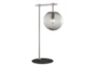 22 Inch Brushed Nickel + Smoke Glass Sphere Task Table Lamp - Signature