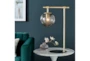 22 Inch Gold + Smoke Glass Sphere Task Table Lamp - Room