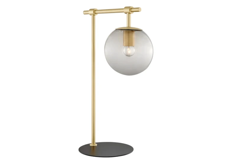 22 Inch Gold + Smoke Glass Sphere Task Table Lamp - 360