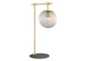 22 Inch Gold + Smoke Glass Sphere Task Table Lamp - Signature