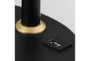 34 Inch Black + Gold Brass Modern Scoop Shade Task Desk Lamp With Outlet + Usb - Detail