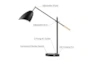 34 Inch Black + Gold Brass Modern Scoop Shade Task Desk Lamp With Outlet + Usb - Feature