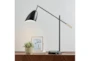 34 Inch Black + Gold Brass Modern Scoop Shade Task Desk Lamp With Outlet + Usb - Room