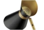 61 Inch Black + Brass Metal Angular Shade Task Floor Lamp - Detail
