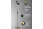 61 Inch Black + Brass Metal Angular Shade Task Floor Lamp - Feature