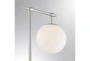 58 Inch Brushed Nickel + Frosted Glass Sphere Task Floor Lamp - Detail