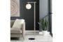 58 Inch Brushed Nickel + Frosted Glass Sphere Task Floor Lamp - Room
