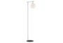 58 Inch Brushed Nickel + Frosted Glass Sphere Task Floor Lamp - Signature