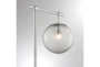 58 Inch Brushed Nickel + Smoke Glass Sphere Task Floor Lamp - Detail