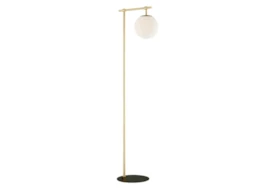 58 Inch Gold + Frosted Glass Sphere Task Floor Lamp