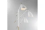 68 Inch White + Gold Brass Modern Scoop Shade 3-Lite Task Tree Floor Lamp - Detail