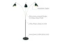 82 Inch Black + Gold Brass Modern Scoop Shade 3-Lite Arc Floor Lamp - Feature