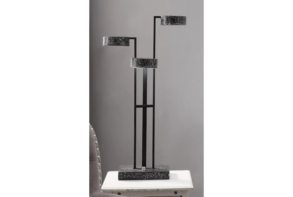 30 Inch Black Terrazzo Concrete 3-Lite Desk Task Lamp