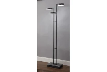 61 Inch Black Terrazzo Concrete 3-Lite Floor Task Lamp