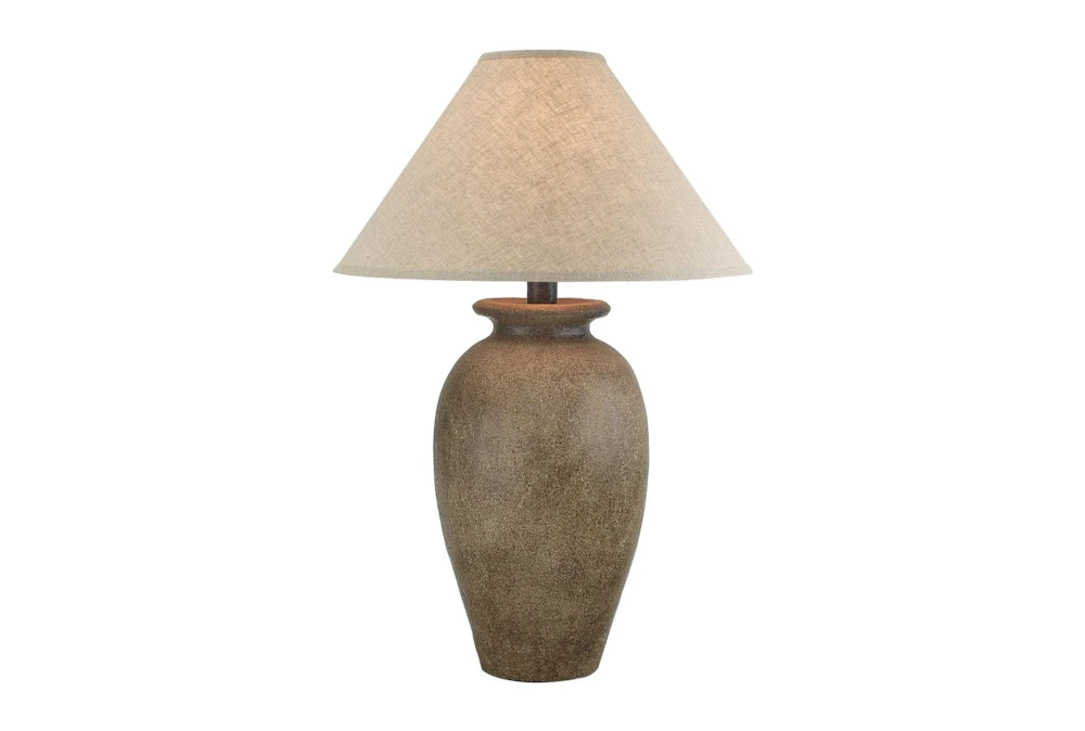 31 Inch Tall Patinaed Brown Urn Table Lamp With Empire Shade