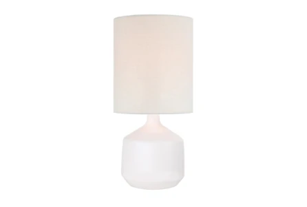 19 Inch Matte White Modern Bottle Table Lamp With Cylinder Shade