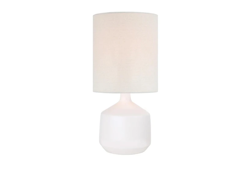 19 Inch Matte White Modern Bottle Table Lamp With Cylinder Shade - 360