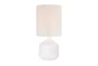 19 Inch Matte White Modern Bottle Table Lamp With Cylinder Shade - Signature
