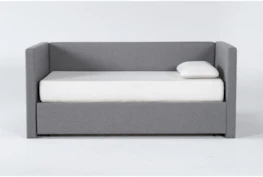 Emmerson II Grey Upholstered Twin Daybed With Trundle