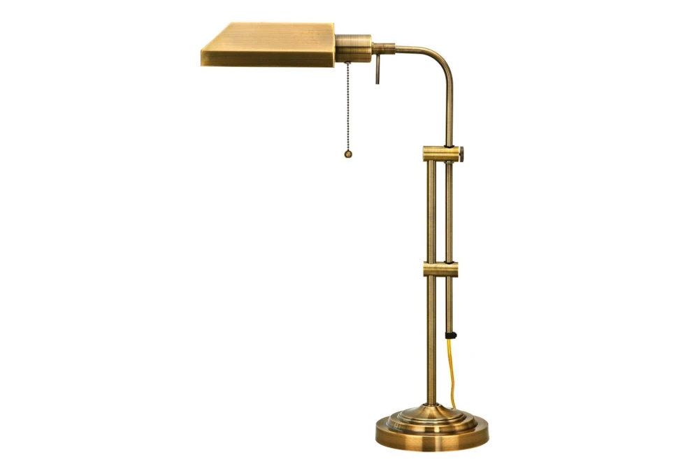 26 Inch Antique Brass Rustic Pharmacy Style Adjustable Desk Task Lamp