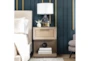 25 Inch Clear Glass + Antiqued Brass Banded Table Lamp - Room