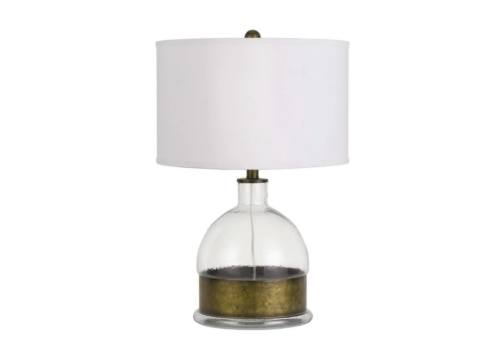Antiqued Brass Banded Table Lamp, Best Clear Glass Table Lamps