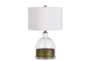 25 Inch Clear Glass + Antiqued Brass Banded Table Lamp - Signature