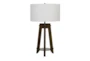 32 Inch Ash Wood + Metal Industrial Tripod Style 3-Way Table Lamp - Signature