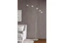 72 Inch Brushed Silver Steel Metal 5-Light Arc Floor Lamp With Integrated Led + 3 Way Switch - Room