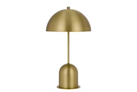 20 Inch Antique Brass Metal Mushroom Dome Table Lamp With Touch Sensor Switch