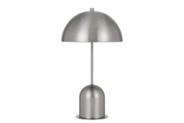 20 Inch Brushed Silver Mushroom Dome Table Lamp With Touch Sensor Switch